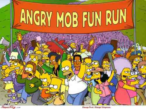 simpsons angry mob